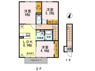 シャルムドミールＢ棟の物件間取画像